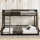 Bunk Bed Frame With Ladder And Safety Guardrails