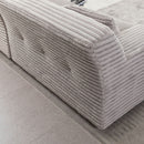 Modern Comfortable Cloud Sofa, Soft Plush Corduroy With Square Armrests