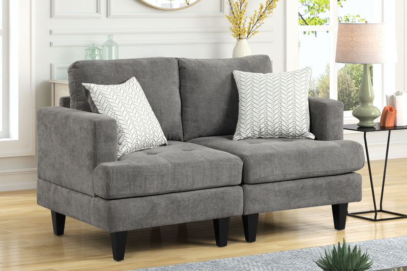 Callaway - Loveseat With Throw Pillows - Gray