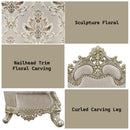 Danae - Loveseat - Fabric, Champagne & Gold Finish - Atlantic Fine Furniture Inc
