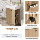 Bathroom Vanity With Sink, Freestanding Wood Grain Cabinet With Storage