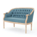 French Country Chesterfield Style Tufted Loveseat