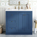 Bathroom Vanity With Ceramic Sink, Bathroom Storage Cabinet With 2 Drawers & Shelf, Freestanding Bathroom Cabinet - Blue