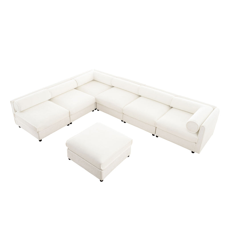 Modern Modular Sectional Sofa With Storag, Contemporary Cylindrical Design