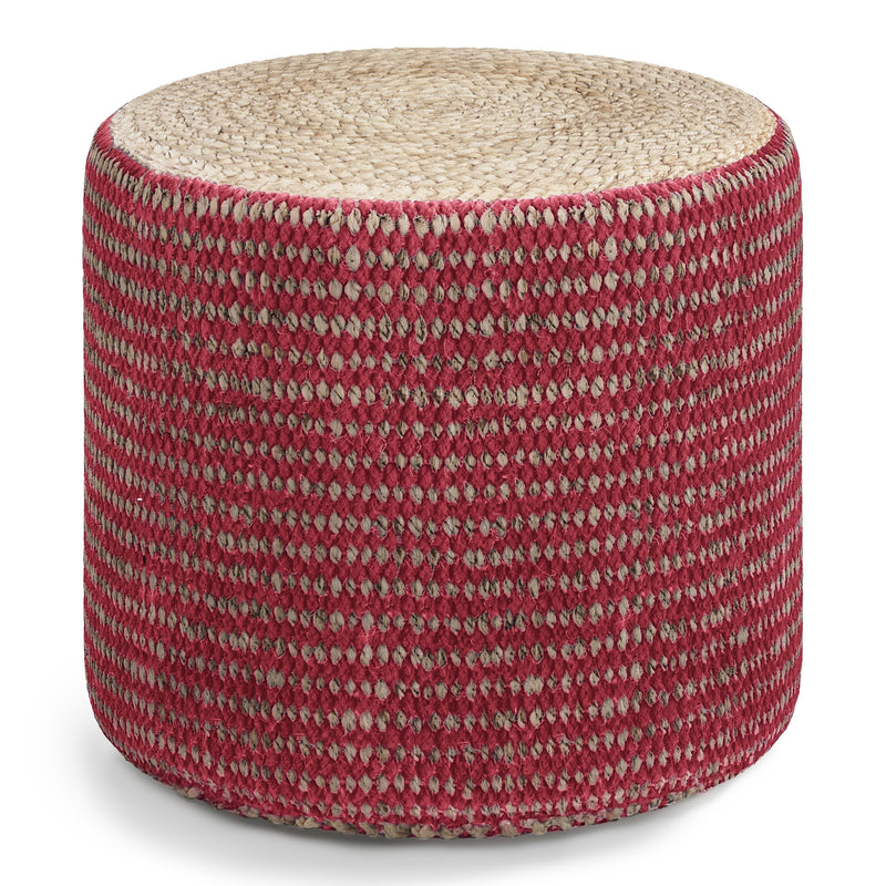 Larissa - Handcrafted Round Braided Pouf