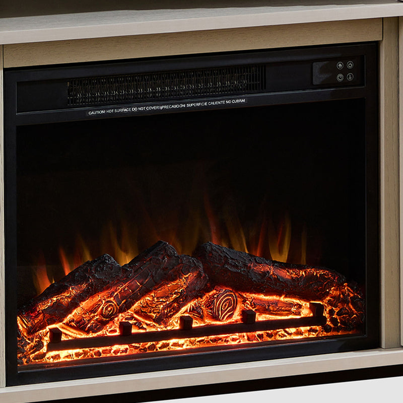 Modern Cabinet With Adjustable Shelves And Remote Controlled Fireplace