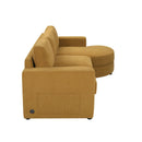 Modern L-Shaped Sectional Sofa With Curved Chaise, USB Ports, And Side Storage Pockets