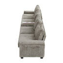 Modern 4 Seater Corduroy Sofa Couch With USB Ports And Hidden Storage