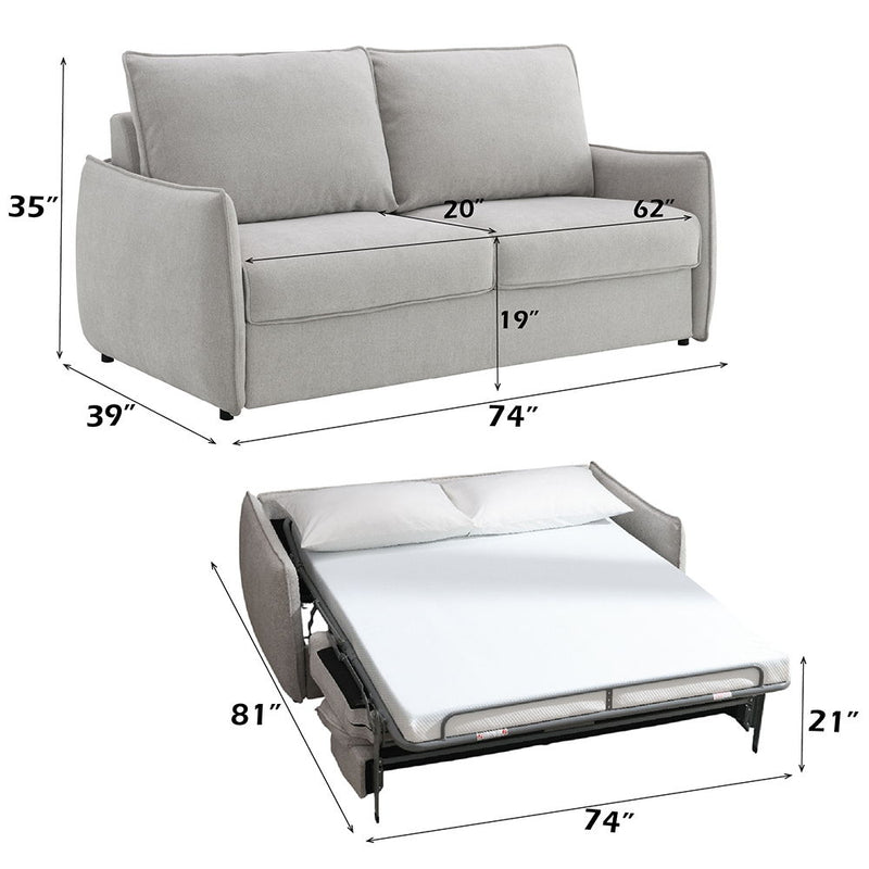 Jinn - Sofa With Sleeper - Beige Chenille