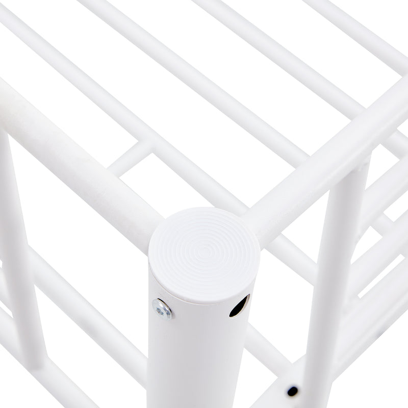 Full-Full-Full Metal  Triple Bed  with Built-in Ladder, Divided into Three Separate Beds,White(OLD SKU:LP000297AAK)