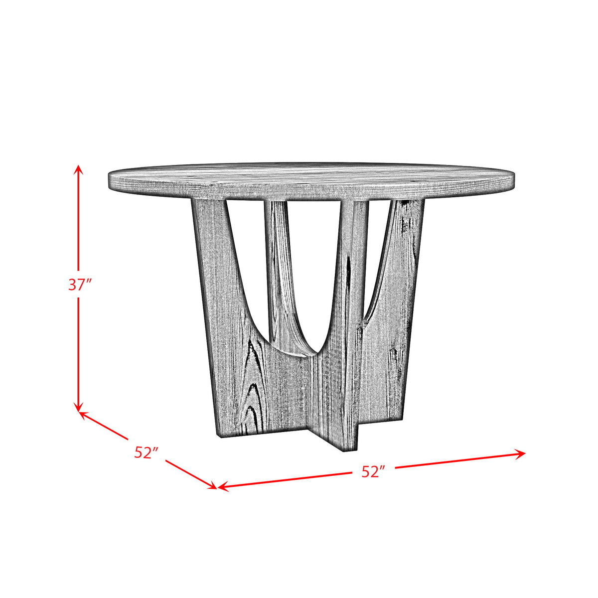 Oregon Round Table With Wood Top in Black by Elements International, view 11