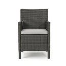Outdoor Rattan Dining Chair With Straight Legs And Sloped Arms