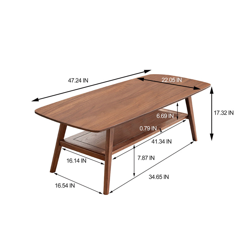 Low Coffee Table With Storage Shelf