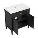 Bathroom Vanity With Sink, Soft Close Doors And Adjustable Shelf