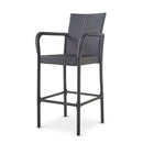 Outdoor Wicker Barstools With Rattan And Iron Frame