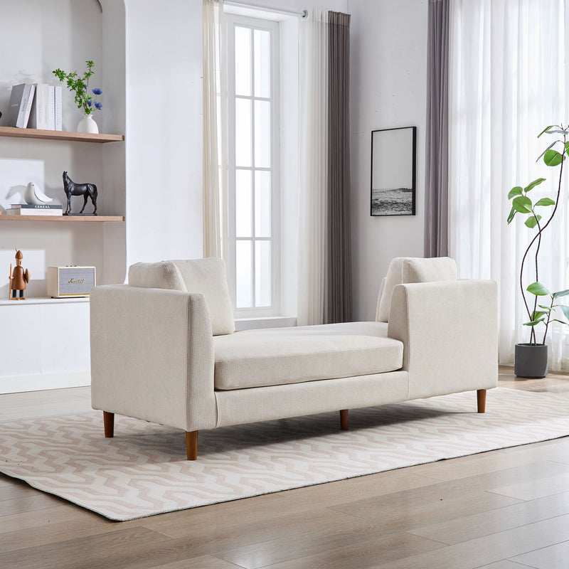 Wide Modern Double Sided Upholstered Chaise Lounge