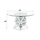 Noralie - Dining Table - Mirrored & Faux Diamonds - 30" - Atlantic Fine Furniture Inc