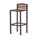 Outdoor Barstool With Slat Panel Design (Set of 2) - Dark Brown
