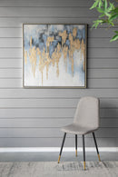 Modern Oil Painting, Square Framed Wall Art For Living Room Dining Room Office - Multicolor