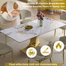 Modern Rectangular Dining Table For 6 - 8, Plated Hourglass Base
