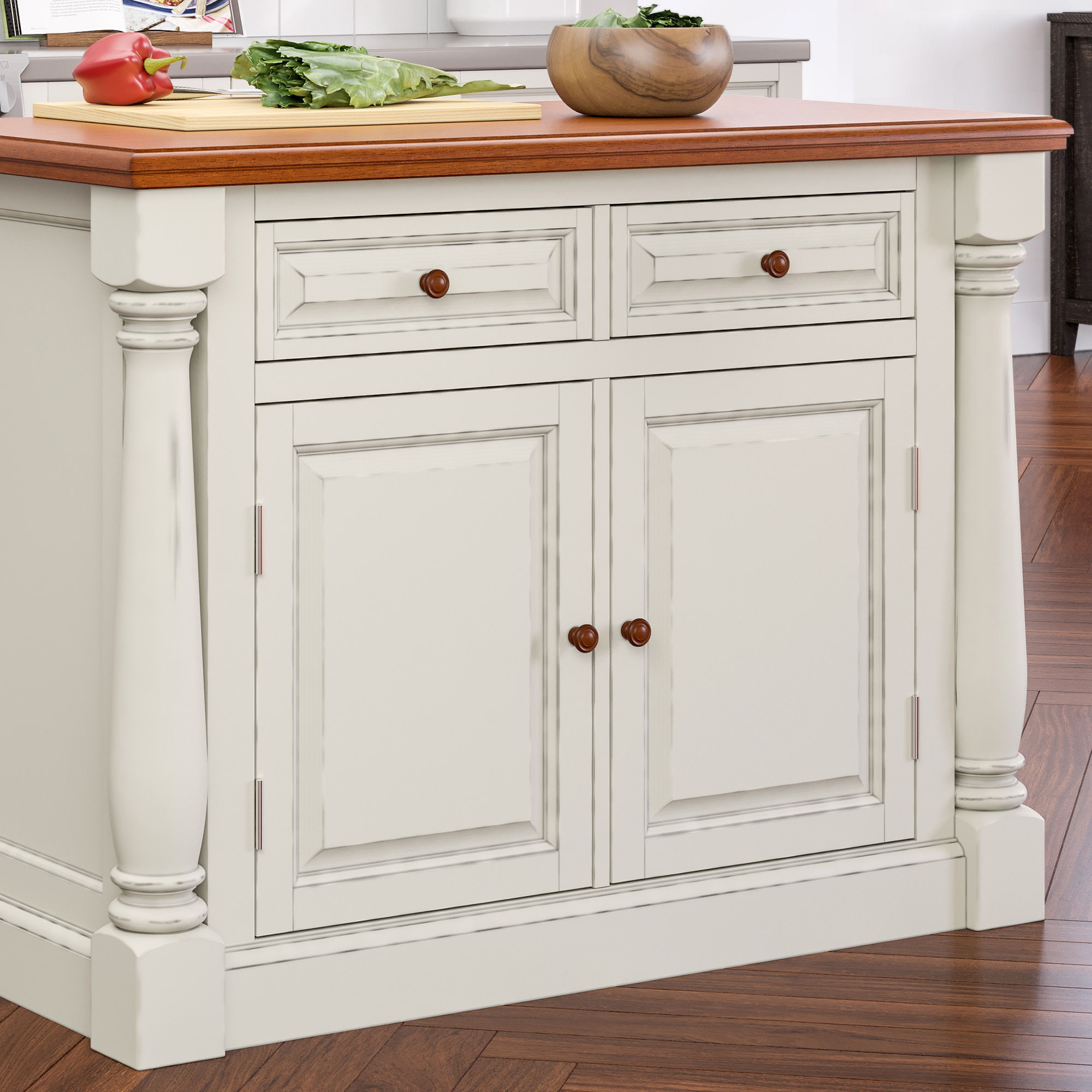 Monarch - Kitchen Island Set - White