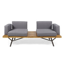 2 Piece Patio Set With Loveseat And Coffee Table - Natural / Dark Gray