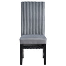 Kini - Side Chair (Set of 2) - Gray Corduroy & Black