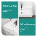 Modern Ceramic Rectangular Wall Mounted Bathroom Sink With Faucet Hole & Overflow