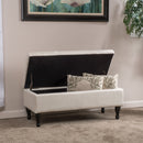 Button-Tufted Upholstered Ottoman With Hidden Storage - Linen