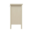 3 Drawer Buffet Sideboard With Adjustable Shelves, Storage Cabinet With Natural Seaweed Decor Doors For Living Room Kitchen Entryway - Natural