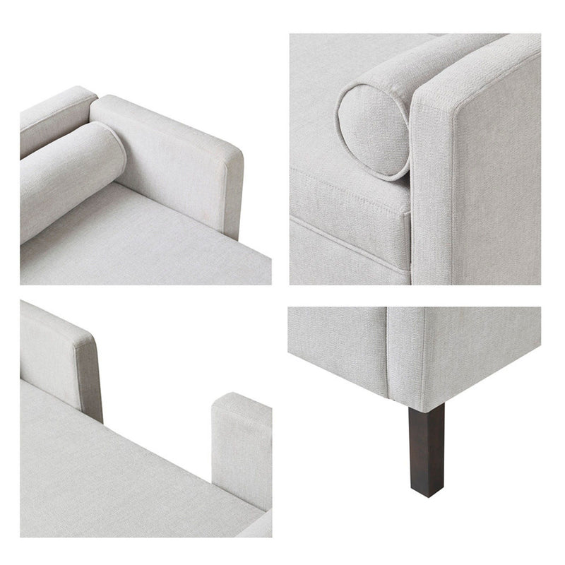 Upholstered Accent Bench With Open Back - Gray