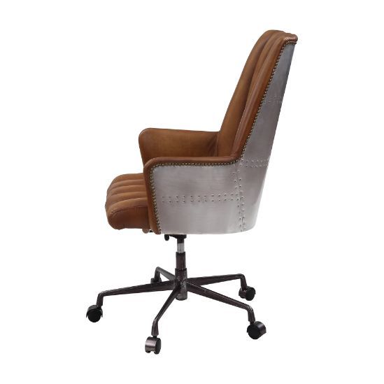 Salvol - Office Chair - Sahara Leather & Aluminum - Atlantic Fine Furniture Inc