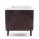 Contemporary Club Chair With Button Tufted Waffle Stitch