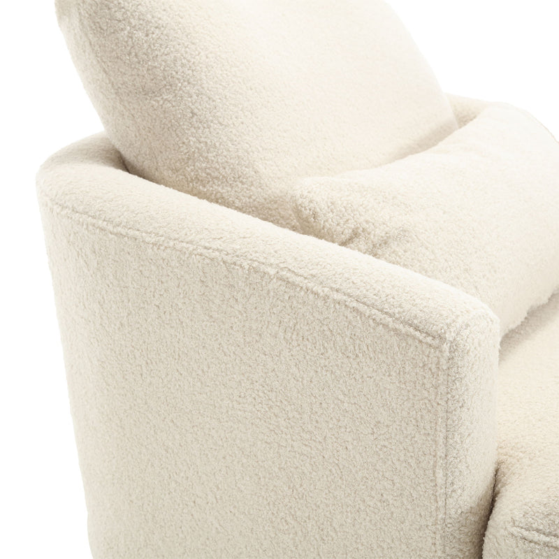 Modern Barrel Comfy Round Accent Sofa Chair, 360 Degree Swivel