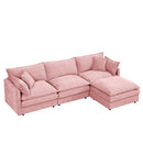 Contemporary Modular Sectional Sofa Set With Movable Ottoman