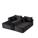 Compression Sectional Couch With Comfy Chaise, Boneless L Shape Sofa With Deep Seat