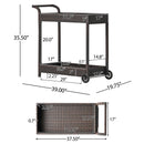 Resin Wicker Bar Cart With Metal Frame - Brown