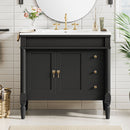 Bathroom Vanity With Ceramic Sink, 2 Doors 3 Drawers, Soft Close Design