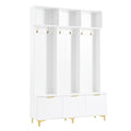 Modern Large Storage Hall Tree With Bench, 6 Hooks