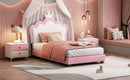 Upholstered Princess Platform Bed With Crown Headboard