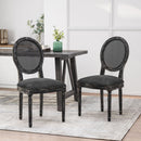 French Country Dining Chair With Cane Backrest (Set of 2)