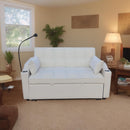 Modern Velvet Loveseat With Pullout Bed, Adjustable Reclining Backrest