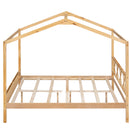 Full Size Wood House Bed with Storage Space, Natural (OLD SKU :LP000002AAM)