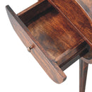 Wooden Circular Bedside Table With Open Slot - Walnut