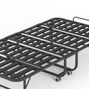 Twin Folding Bed With Memory Foam Mattress Portable Rollaway Bed Sturdy Metal Frame - Brushed Nickel