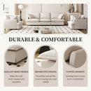 Living Room Set Modular Sectional Couch, Upholstered Sofa & Armchair & Movable Ottoman