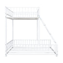 Bunk Bed Frame With Ladder And Safety Guardrails