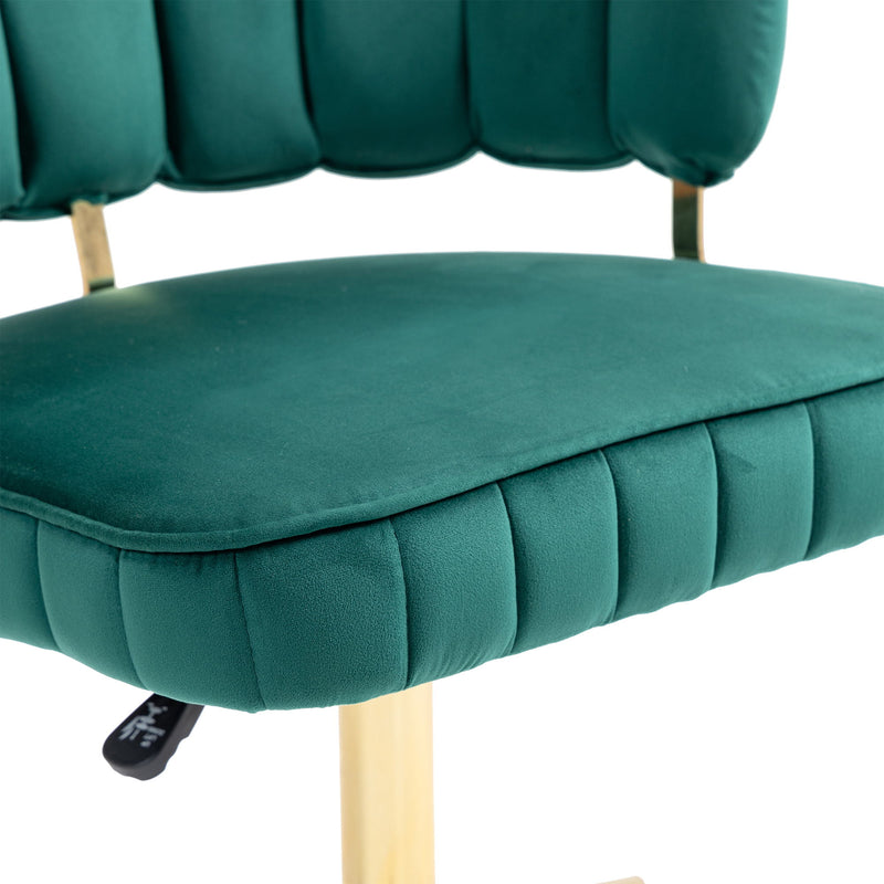 Modern Velvet Home Office Desk Chair With Adjustable Height And Swivel Wheels
