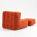Modern Indoor Fluffy Bean Bag Chair With Memory Foam And Ottoman, Super Soft