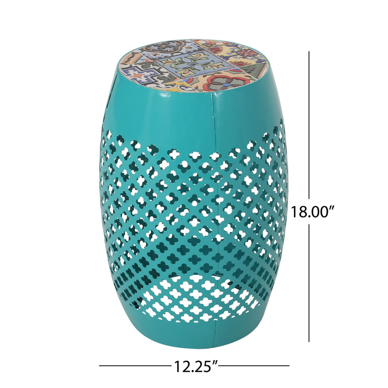 Roswell - Outdoor Side Table With Mosaic Tile Top